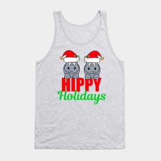 Cute Hippo Holiday Funny Christmas Tank Top